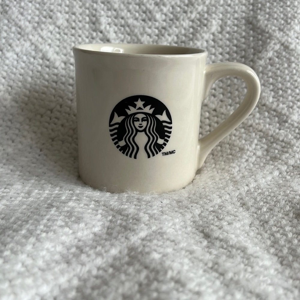 Off white Starbucks mug